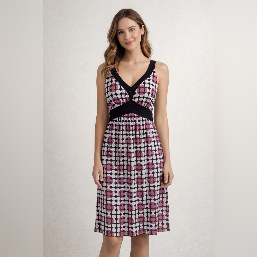 THX Thanx Collection Women’s Y2K Retro Polka Dot Sleeveless Dress Size Medium